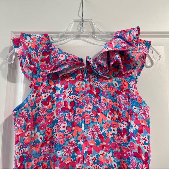 NWT Lilly Pulitzer Linwood Ruffle Romper, Size: 00, Color: Aura Pink - Picture 7 of 11